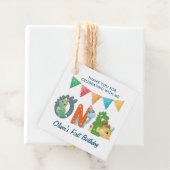 Dinosaur First Birthday Foto: Dank u wel Bedankjes Labels (In situ)