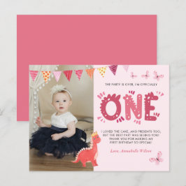 Dinosaur First Birthday Foto: Dank u wel Briefkaart
