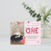 Dinosaur First Birthday Foto: Dank u wel Briefkaart (Staand voorkant)