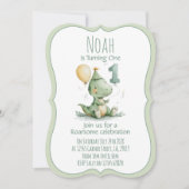 Dinosaur First Birthday Invitation Kaart (Voorkant)