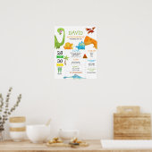 Dinosaur First Birthday Milestone Poster (Keuken)