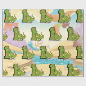 Dinosaur First Birthday Party Cadeaupapier (Vlak)