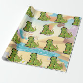Dinosaur First Birthday Party Cadeaupapier (Uitgerold)