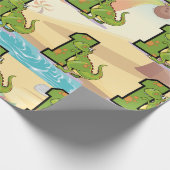 Dinosaur First Birthday Party Cadeaupapier (Hoek)