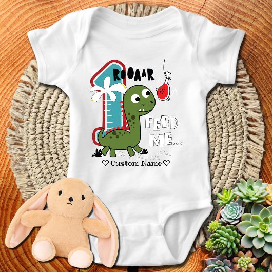 Dinosaur First Birthday Party Romper