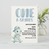 Dinosaur First Birthday, Skateboard Dinos 1 st  Kaart (Staand voorkant)