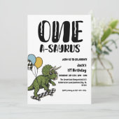 Dinosaur First Birthday, Skateboard Dinos 1 st  Kaart (Staand voorkant)