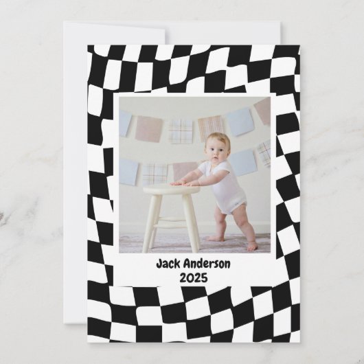 Dinosaur First Birthday, Skateboard Dinos 1 st  Kaart (Achterkant)