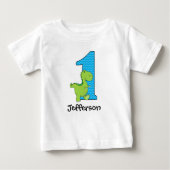 Dinosaur First Birthday Tshirt Personeelsformatie (Voorkant)