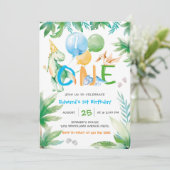 Dinosaur First Boy Birthday sjabloon Kaart (Staand voorkant)