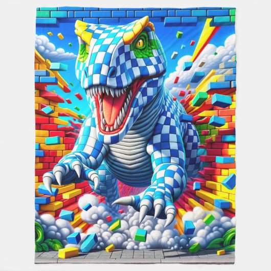 Dinosaur Fleece Deken (Voorkant)