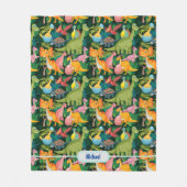 Dinosaur Fleece personalize Boy's Name Blanket (Voorkant)