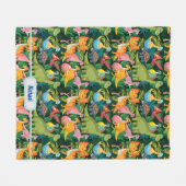 Dinosaur Fleece personalize Boy's Name Blanket (Voorkant (Horizontaal))