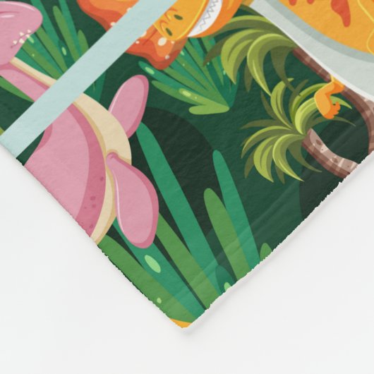 Dinosaur Fleece personalize Boy's Name Blanket (Hoek)