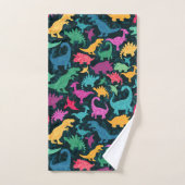 Dinosaur Floral Folk Silhouettes Beauful Girls Bad Handdoek (Handdoek)