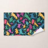 Dinosaur Floral Folk Silhouettes Beauful Girls Bad Handdoek (Handdoek)
