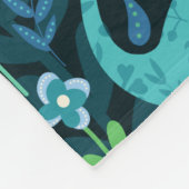 Dinosaur Floral Folk Silhouettes Beauful Girls Fleece Deken (Hoek)