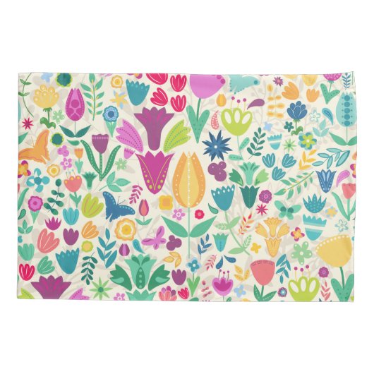 Dinosaur Floral Folk Silhouettes Beauful Girls Kussensloop (Achterkant)