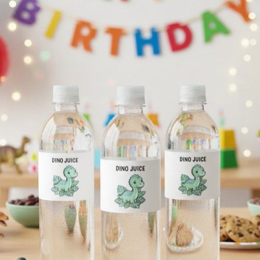 Dinosaur Food & Drink Labels Set- You Personalize! Waterfles Etiket