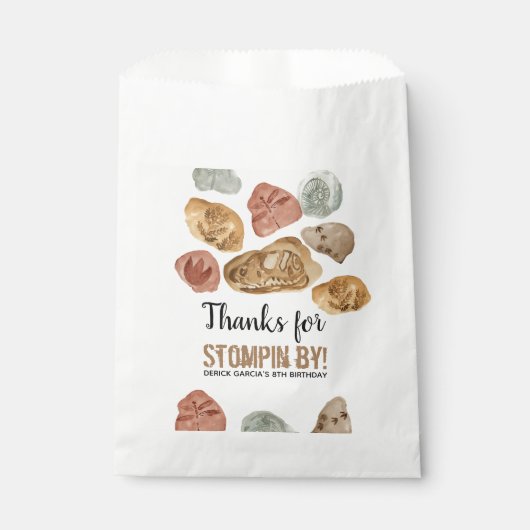 Dinosaur fossiel kind verjaardagsfeestje gunsttas bedankzakje (Voorkant)