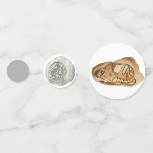 Dinosaur fossiel kind verjaarfeest confetti (Voorkanten)