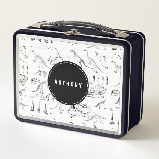 Dinosaur Fossil Botten Custom Name School (Voorkant)