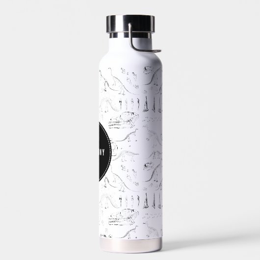 Dinosaur Fossil Botten Custom Name School Waterfles (Links)