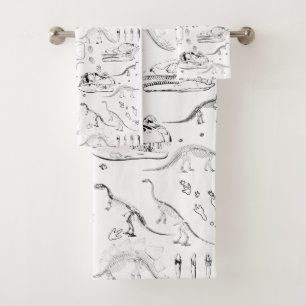 Dinosaur Fossil Botten Patroon Bad Handdoek