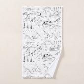 Dinosaur Fossil Botten Patroon Bad Handdoek (Handdoek)