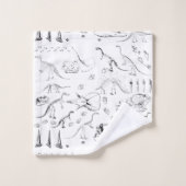 Dinosaur Fossil Botten Patroon Bad Handdoek (Wasdoekje)