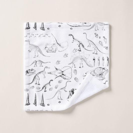 Dinosaur Fossil Botten Patroon Bad Handdoek (Wasdoekje)