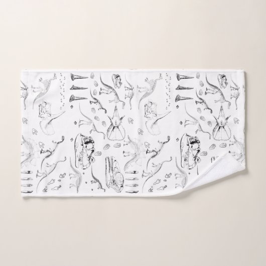 Dinosaur Fossil Botten Patroon Bad Handdoek (Handdoek)