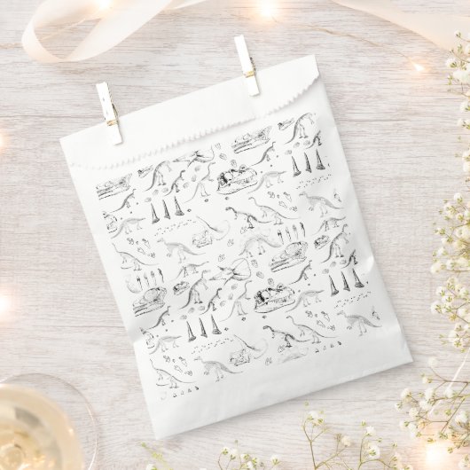 Dinosaur Fossil Botten Patroon Bedankzakje (Geknipt)