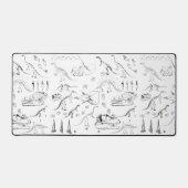 Dinosaur Fossil Botten Patroon Bureaumat (Voorkant)