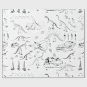 Dinosaur Fossil Botten Patroon Cadeaupapier (Vlak)