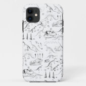 Dinosaur Fossil Botten Patroon Case-Mate iPhone Case (Achterkant)