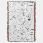 Dinosaur Fossil Botten Patroon Deken (Voorkant Verticaal)