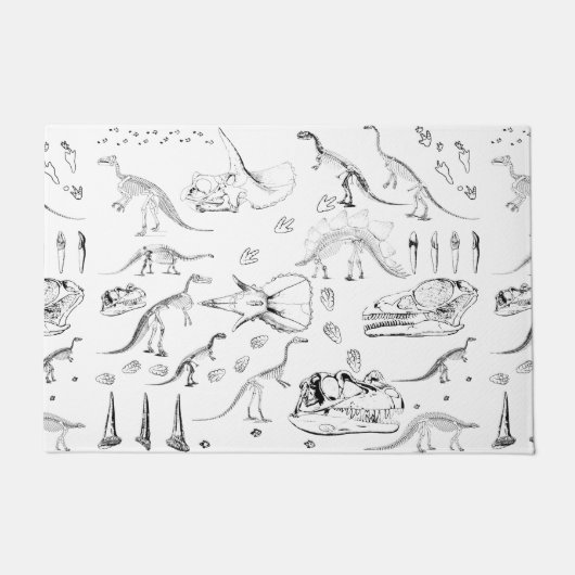 Dinosaur Fossil Botten Patroon Deurmat (Voorkant)