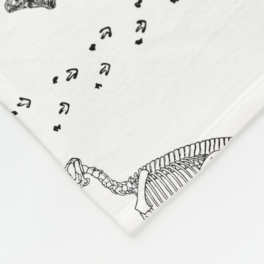 Dinosaur Fossil Botten Patroon Fleece Deken (Hoek)