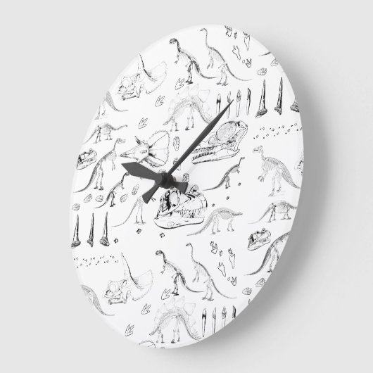 Dinosaur Fossil Botten Patroon Grote Klok (Hoek)