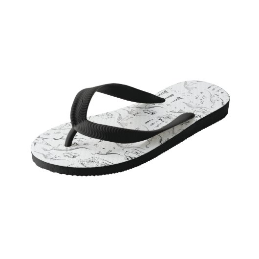 Dinosaur Fossil Botten Patroon Kinder Teenslippers (Schuin)