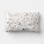 Dinosaur Fossil Botten Patroon Kussen (Voorkant)