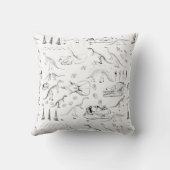 Dinosaur Fossil Botten Patroon Kussen (Achterkant)