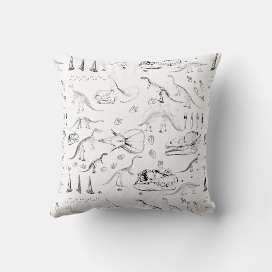 Dinosaur Fossil Botten Patroon Kussen (Achterkant)