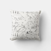 Dinosaur Fossil Botten Patroon Kussen (Voorkant)