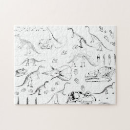 Dinosaur Fossil Botten Patroon Legpuzzel
