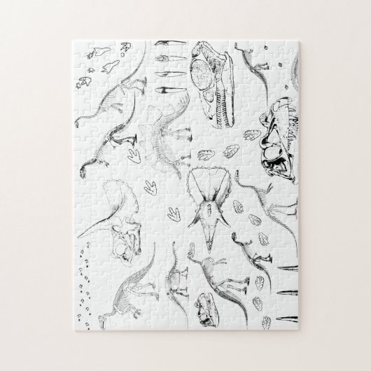 Dinosaur Fossil Botten Patroon Legpuzzel (Verticaal)