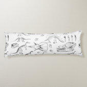 Dinosaur Fossil Botten Patroon Lichaamskussen (Achterkant)