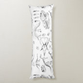 Dinosaur Fossil Botten Patroon Lichaamskussen (Achterkant (Verticaal))