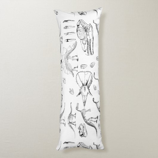 Dinosaur Fossil Botten Patroon Lichaamskussen (Achterkant (Verticaal))